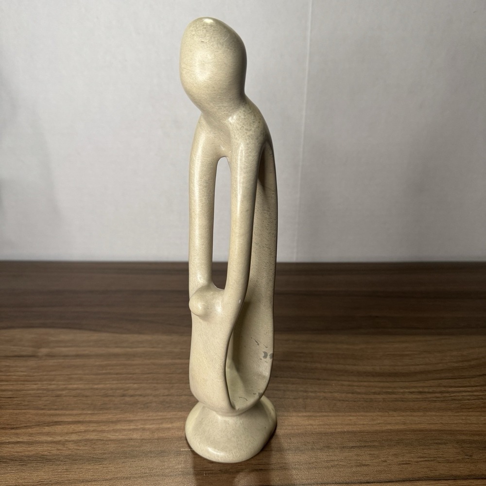 Mother And Child Almond Marble‎ Stone Sculpture Kenya Eastern Art Arcade Inc 11"